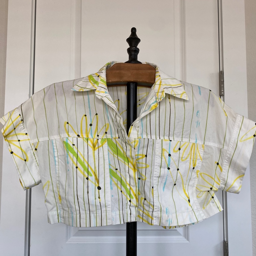 Zara Cropped Collared Top